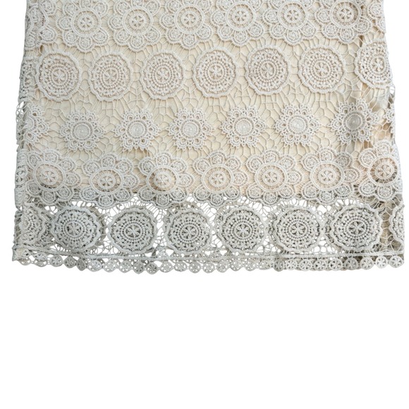 Solitaire Ravi Khosla Ivory Cotton Crochet Floral Lace  M Boho Cottage Feminine - Picture 2 of 8